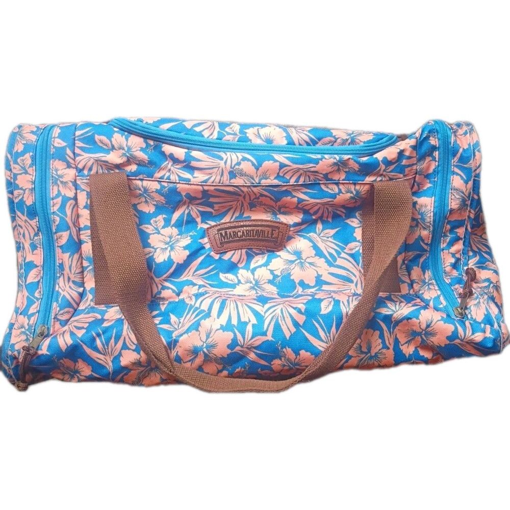 Margaritaville Bag Duffle Travel Blue Orange PVC Large